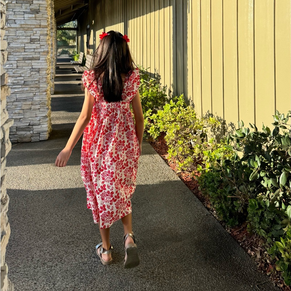 Bonpoint Floral Red and White Dress